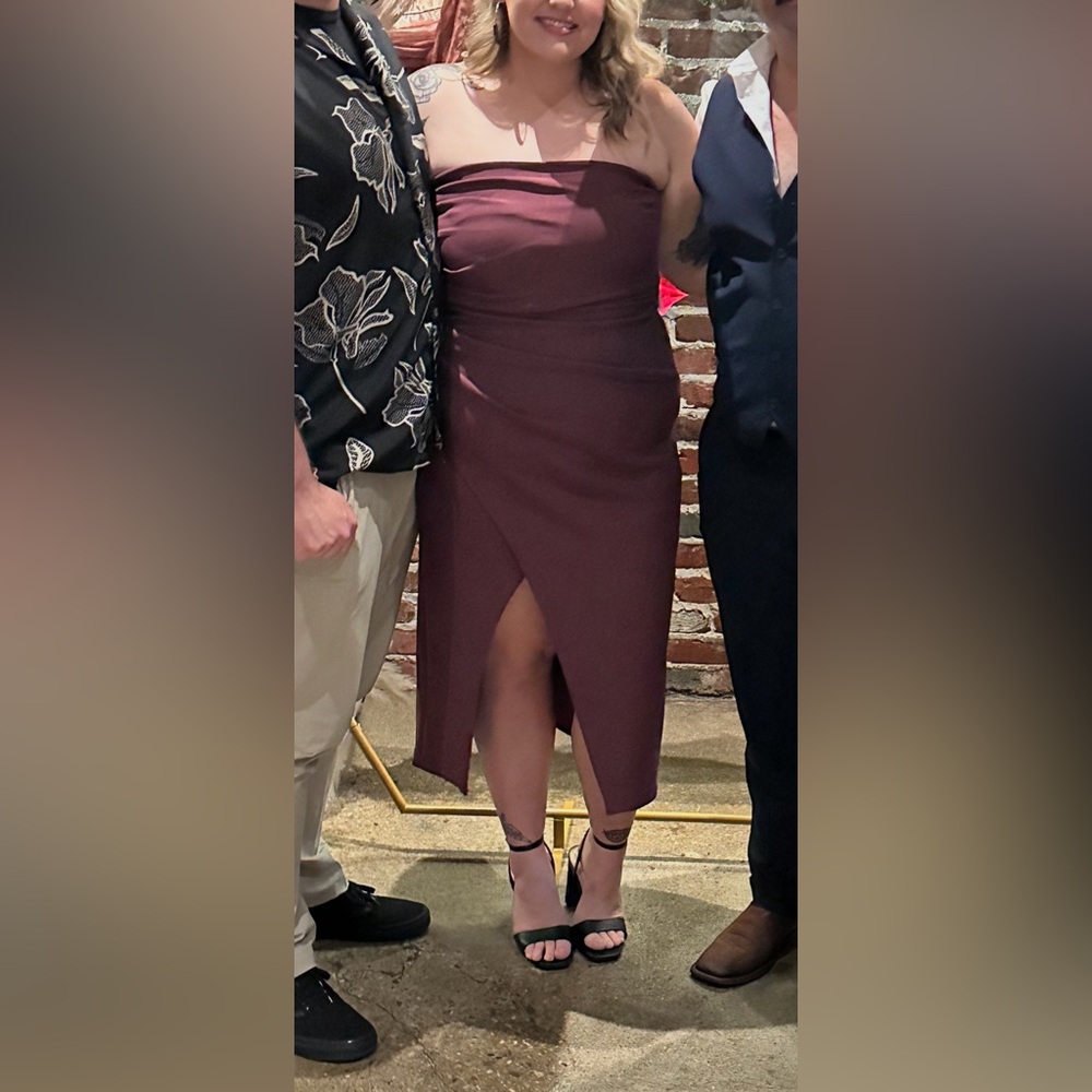 💜 Abercrombie & Fitch Plum Strapless Midi Dress – Size XL